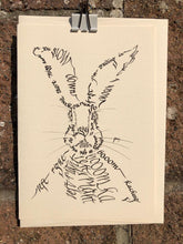 Load image into Gallery viewer, Boxing Hare greeting card in cream - Calligraphette, byFrolly
