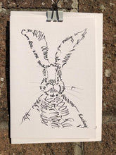 Load image into Gallery viewer, Boxing Hare greeting card in white - Calligraphette, byFrolly