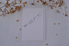 Load image into Gallery viewer, "Never never give up" said Winston Churchill. Greeting card from the Calligraphette range byFrolly