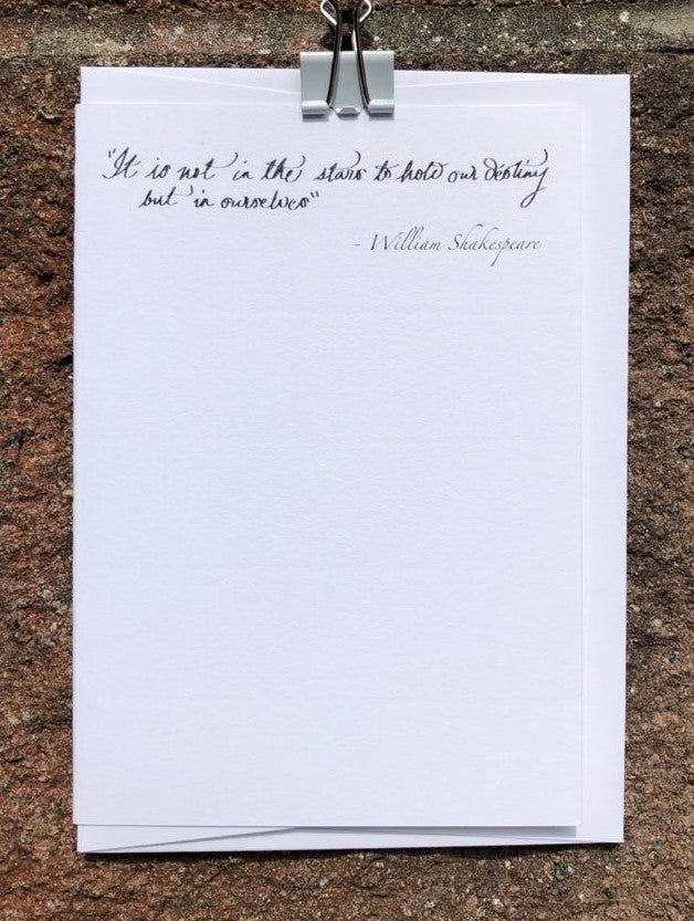 Quote greeting card - It is not in the stars